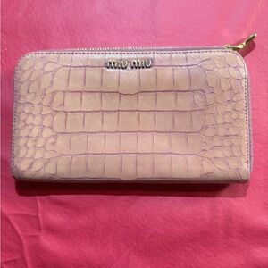 Miu Miu croc embossed long wallet. Beautiful condition. See pics.
